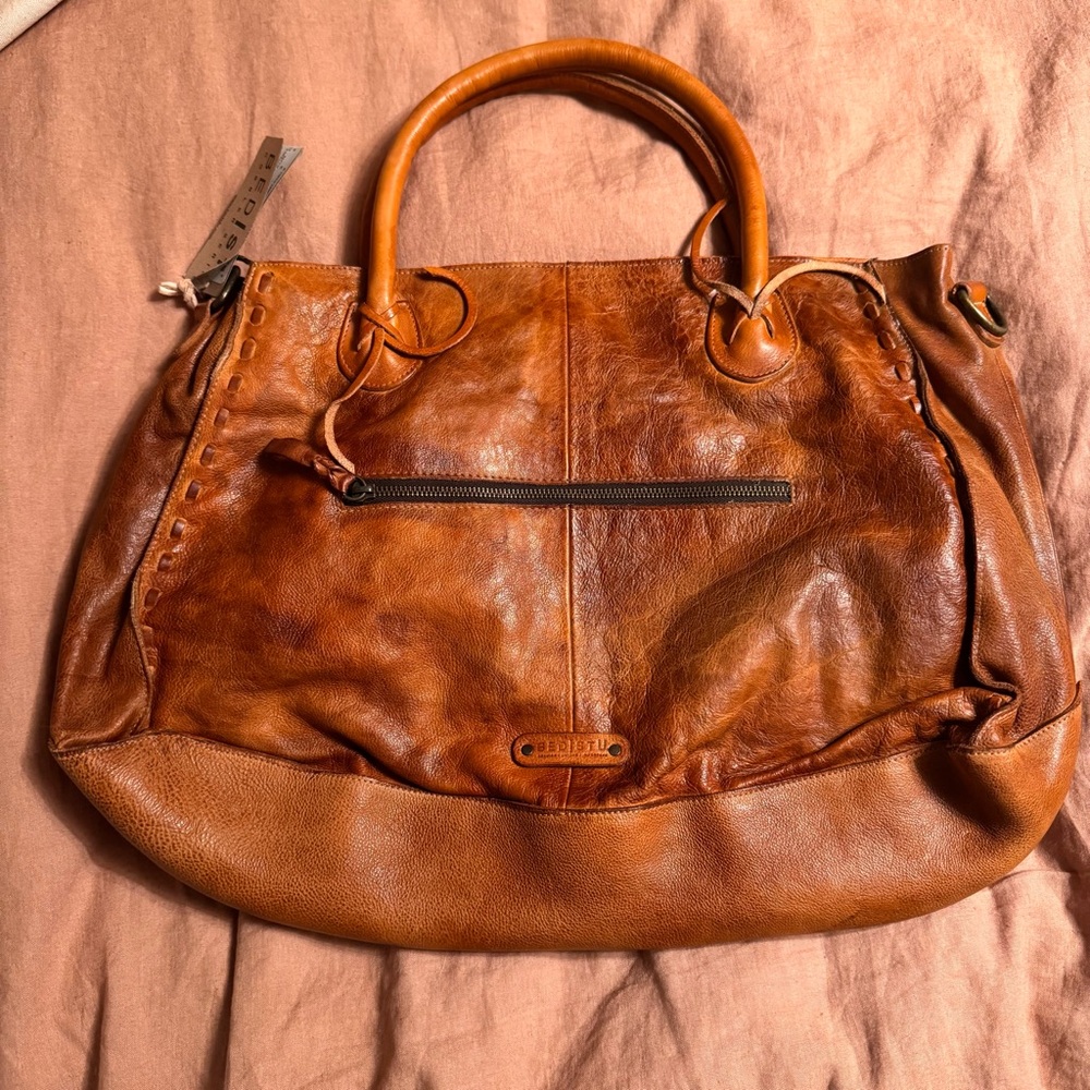 BED|STU Rustic Pecan Rockaway Brown Leather Shoulder Bag - Picture 3 of 7